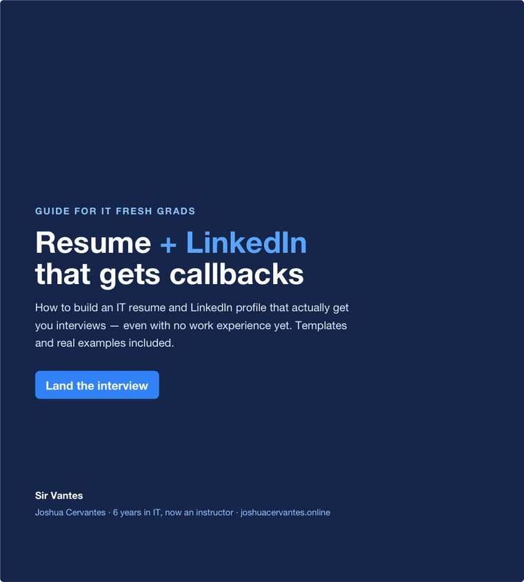 Resume + LinkedIn Guide for IT Fresh Grads cover